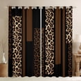 thumbnail image 3 of Feelyou Leopard Cheetah Print Curtains Pack of 2 (42x84 Each), Modern Fashion Brown Curtains Blackout, Teens Adult Women Men Bedroom Curtains, Window Curtains Bedroom Decor, 3 of 7