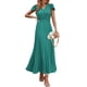 thumbnail image 1 of Vestido largo PRETTYGARDEN para mujer, cuello en V, manga corta con volantes, verano, 1 of 8