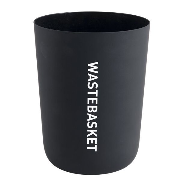 Mainstays Soft Touch Plastic 2.11 Gallon Wastebasket in Rich Black for