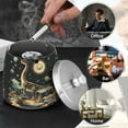 thumbnail image 4 of Yayeee Ashtray with Lid for Cigarette Smokeless Stainless Steel Home Ash Holder, Black Dinosaur, 4 of 7