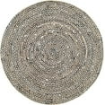 thumbnail image 2 of 9 Ft Round Black White & Natural Jute Area Rug, Hand-Woven, Reversible, Farmhouse Boho Style, Durable & Pet-Friendly Rug for Living Room, Dining Room, and Bedroom, 2 of 5
