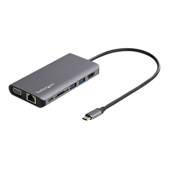 StarTech USB-C Multiport Adapter - 4K HDMI/VGA, 3x USB 3.0, SD, GbE, Audio, 100W PD - Portable Docking Station