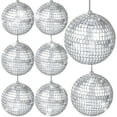 thumbnail image 2 of 8 Pieces Mirror Disco Balls Silver Hanging Disco Light Mirror Ball, 2 of 5
