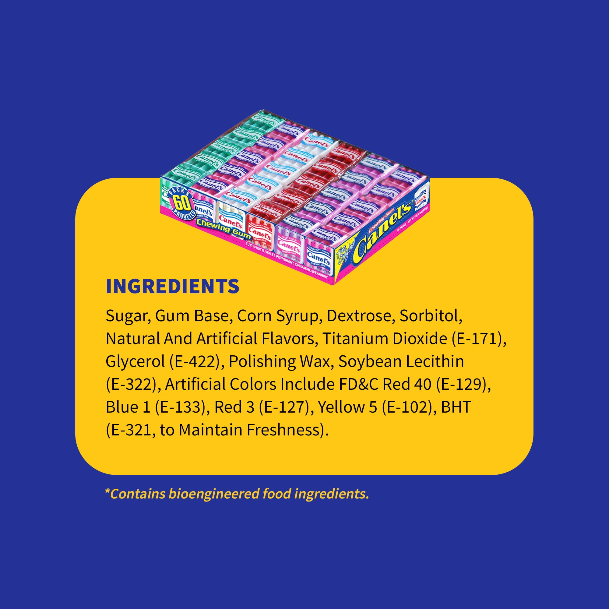 (3 pack) Canel's Assorted Flavors Chewing Gum Display, 0.17 oz