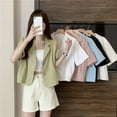 thumbnail image 4 of Summer Blazers Women Simple Leisure Loose Korean Style Youth Single Breasted, 4 of 8