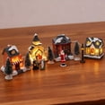 thumbnail image 4 of 12 Pcs Christmas Village Sets with LED Lighted Houses and Figurines, Resin Winter Village Display for Xmas Town Scene Desktop Table Indoor Room Decor, 4 of 9