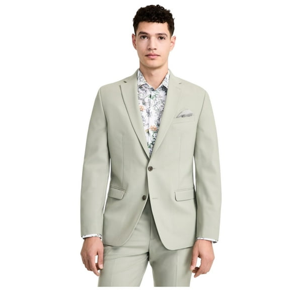 Bar Iii Mens Slim fit Suit Jacket Blazer 40 R Light Green Solid Wool