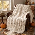 thumbnail image 5 of Halloween Throw Blanket with Cute Spooky Embroidery, Cozy Soft Warm Fall Throw for Couch Bedroom Living Room, Ideal Gift Home Decorative Accent(51.2"*59",Ghost), 5 of 7