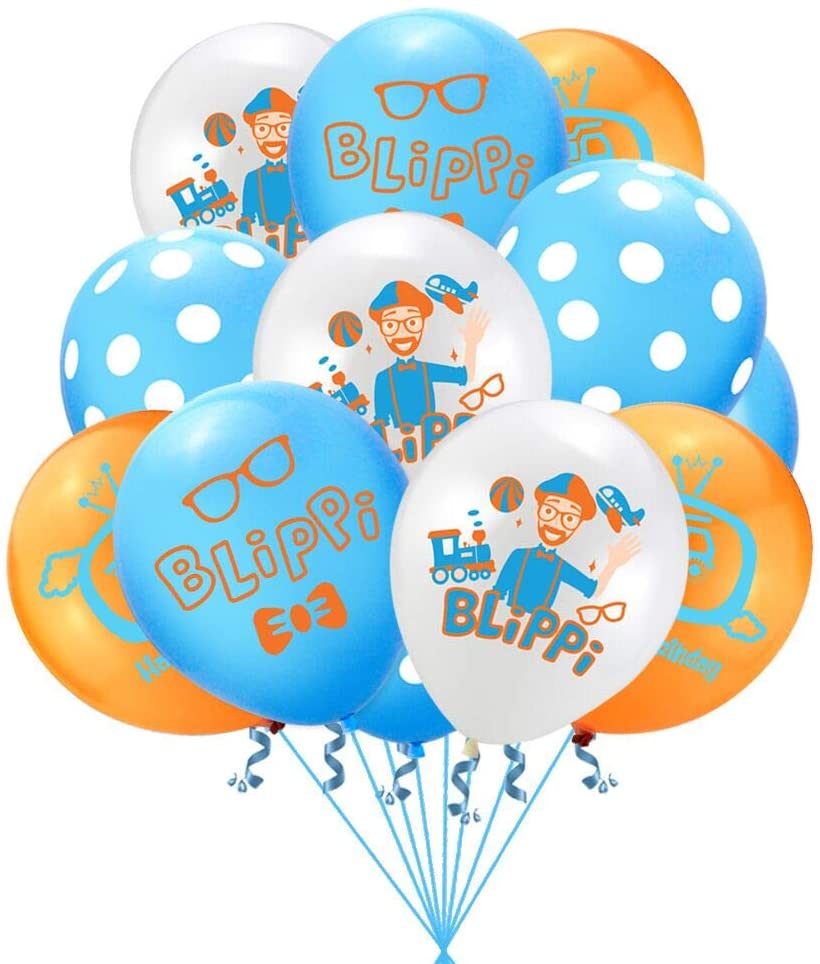 30Pcs Blippi Party Latex Balloons, Blippi birthday Party Supplies