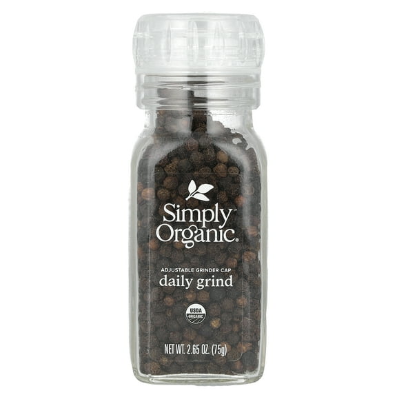 Simply Organic Daily Grind Black Peppercorns - Organic - Grinder - 3 oz