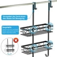 thumbnail image 4 of Over the Door Shower Caddy Hanging, 3-in-1 Rustproof Shower Organizer for Glass Door, No Drilling Shower Shelves with 4+3 Hooks, Wave Design, Stable, Adjustable Suitable for Kitchen/Bathroom/Balcony, 4 of 4