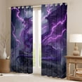 thumbnail image 2 of Erosebridal Purple Dragon Kids Blackout Curtains Set of 2 (52x84 Each), Nature Lightning Window Curtains, 2 of 6