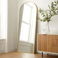 thumbnail image 4 of 71"x24" Aluminum Alloy Full-length Mirror Arch Decorative Mirror with Bracket Gold, 4 of 8