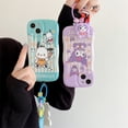 thumbnail image 4 of Funda de teléfono para Iphone 11 12 13 14 Pro Max Lovely 3d Cartoon Hello Kitty Kuromi Melody Design Tpu cubierta de teléfono móvil con colgante, 4 of 4