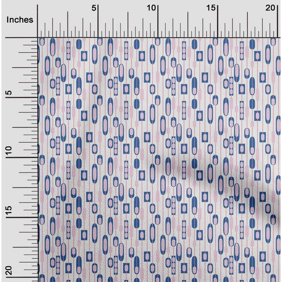 oneOone Viscose Jersey Fabric Stripe & Geometrical Shapes Geometric Print Fabric BTY 60 Inch Wide