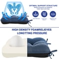 thumbnail image 3 of XIECUVA Chair Cushions for Dining Chairs, Set of 4, Memory Foam Kitchen Chair Cushions with Quilted Non-Slip Rubber Backing, 15.5" x 15.5" x 3.5", Dark Blue, 3 of 8