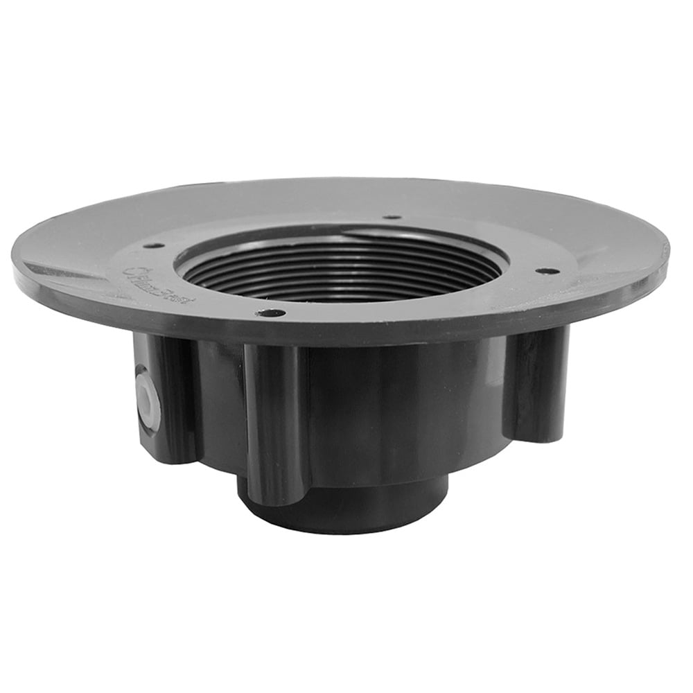 3" x 4" PVC Slab Drain Base with Clamping Ring and Primer Tap, for 4