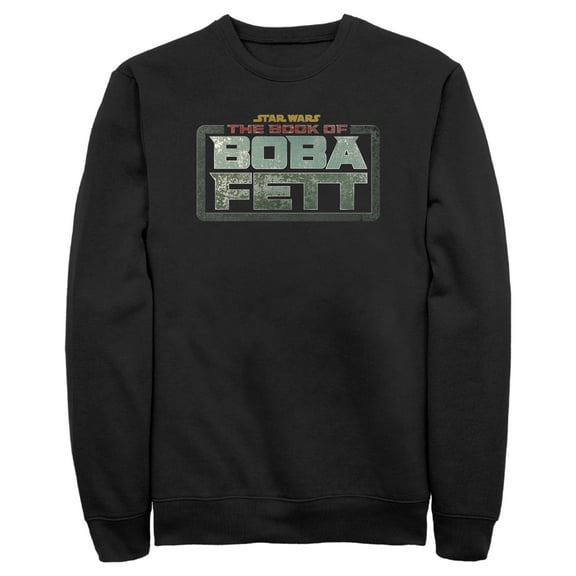 Men's Star Wars: The Book of Boba Fett Distressed Logo  Sweatshirt Black Large
