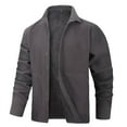 thumbnail image 2 of Men's Warm Fleece Lined Shirt Solid Color Casual Button Jacket Outerwear Long Sleeve Turndown Collar Blouse Shirt Coats with Pockets Gray M, 2 of 4