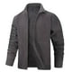 thumbnail image 2 of pstuiky hombres de manga larga, Camisa tipo cárdigan informal de color liso y cálido para hombre, chaqueta, ropa de abrigo, blusa de manga larga con cuello vuelto top de hombre xxxl, 2 of 4