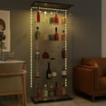thumbnail image 2 of MAYEERTY 5 Tiers Glass Display Cabinet with Bluetooth LED Light Strip, Curio Storage Cabinet with 2 Door, Black, 2 of 8