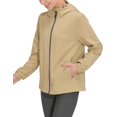 thumbnail image 3 of Mapamyumco Women's Windproof Lightweight Jacket Hooded Running Windbreaker for Golf Hiking, Spring Jacket UPF50+ Travertine S, 3 of 6