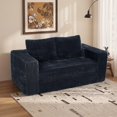 thumbnail image 3 of HOQBN 63 Inch Loveseat Sofa,Upholstered Compressed Couch with High-Density Foam Cushion,Corduroy No Frame 2-Seat Loveseat,Comfortable Floor Sofa for Bedroom,Office,Living Room,Small Spaces,Dark Gray, 3 of 8