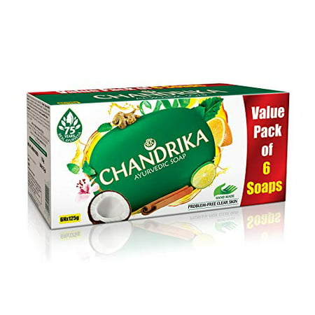 Chandrika Ayurvedic Soap, 125g (Pack Of 6) (Best Ayurvedic Soap In India)