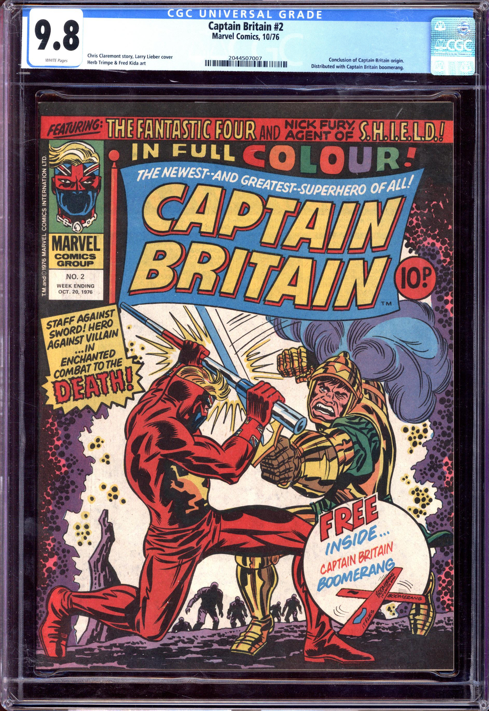 Captain Britain #2 - CGC 9.8 Comic Book - Walmart.com
