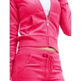 thumbnail image 5 of J. METHOD Women’s Tracksuit Set Casual 2 Piece Outfit Slim Fit Velour Velvet Zip Up Hoodie Jacket Top and Sweatpants Sweatsuit NEWTS03 Rose S, 5 of 6