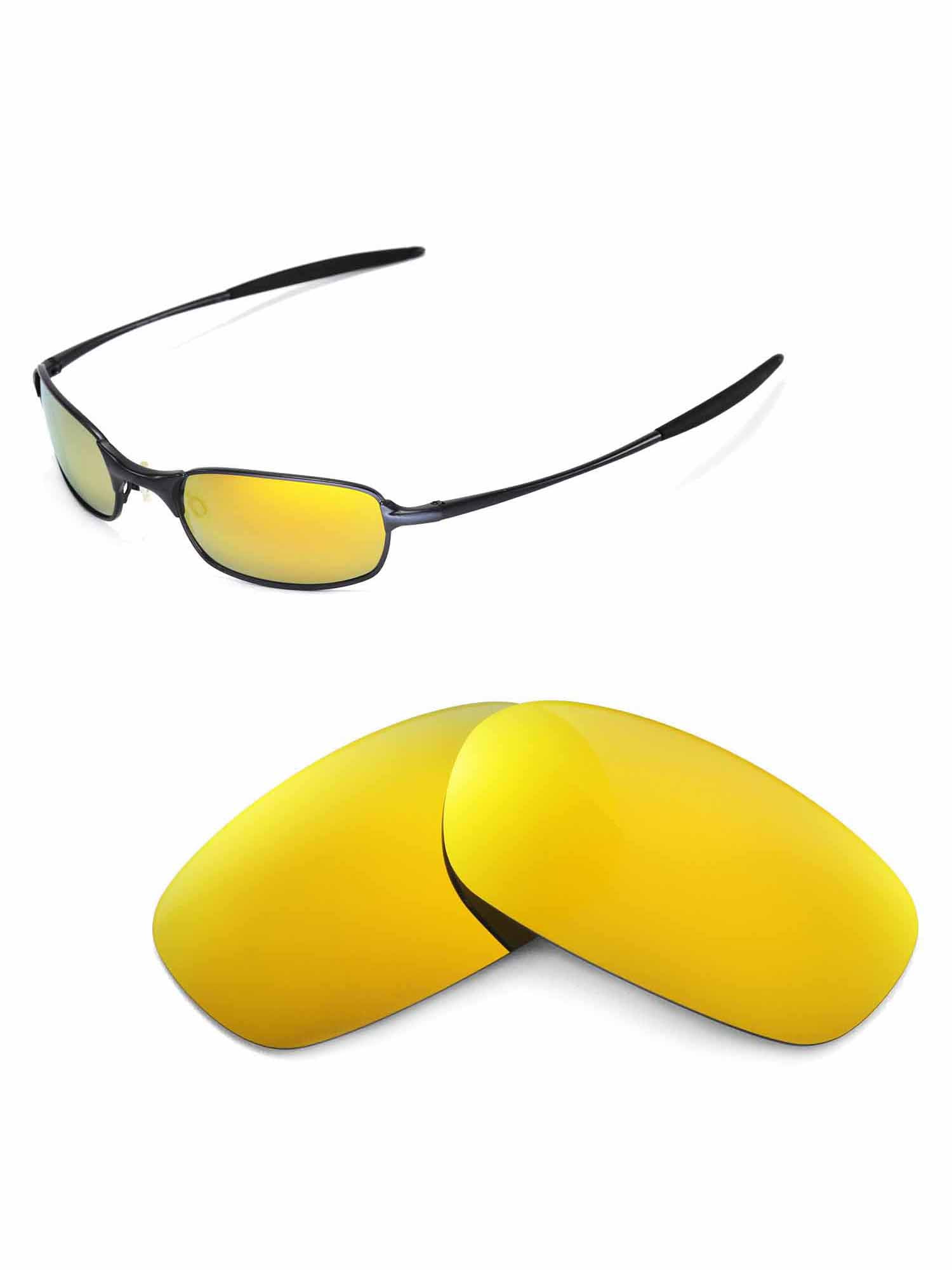 Walleva 24K Gold Polarized Replacement Lenses for Oakley Square Wire   Sunglasses 