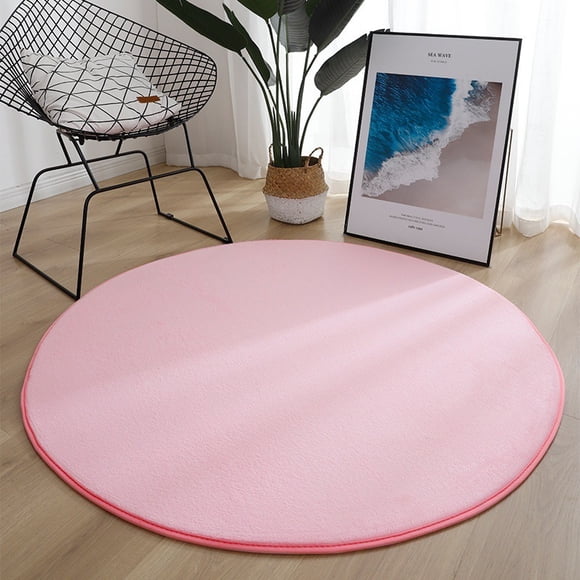 XmhyTop-A Alfombra redonda de 80 x 80 cm, supersuave, minimalista y moderna, para dormitorio y sala de estar, 1 pieza, color rosa.