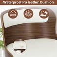 thumbnail image 4 of FANCROU 26 inch Swivel Counter Height Bar Stools Set Of 2, PU Leather Seat With Solid Bentwood Back And Legs , Bentwood Walnut Color Back And Legs, White, 4 of 6