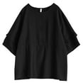 thumbnail image 4 of 2024 Women's New Summer Style Loose Top That Covers Belly And Hides Makes You Look Slimmer Women Shirt Loose Womens Solid Tee Shirts Summer Sports Women Womens Long Sleeve Tees Women Stripe Shirt, 4 of 4