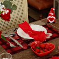 thumbnail image 2 of Valentine''s Day Placemats 12x18 Inch, Buffalo Plaid Truck Love Hearts Farmhouse Holiday Kitchen Dining Table Decoration for Indoor Outdoor Dinner Party Décor (Red Black) GP108-18, 2 of 5