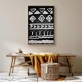 thumbnail image 3 of wall26 Framed Canvas Wall Art Tribal Lines, Triangles and Squares Geometric Patterns Block Print Abstract Contemporary Expressive Black and White for Living Room, Bedroom, Office - 16x24 inches, 3 of 4