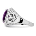 thumbnail image 4 of Primal Silver Sterling Silver Rhodium-plated Amethyst and Diamond Ring, 4 of 5
