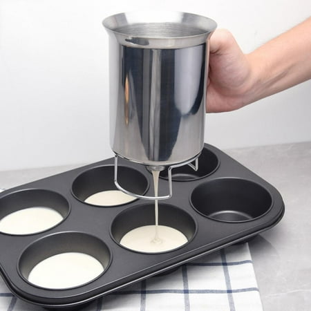 

Stainless Steel Pancake Batter Dispenser - Great for Baking Cupcakes Muffins-Cooking Crepes Waffles