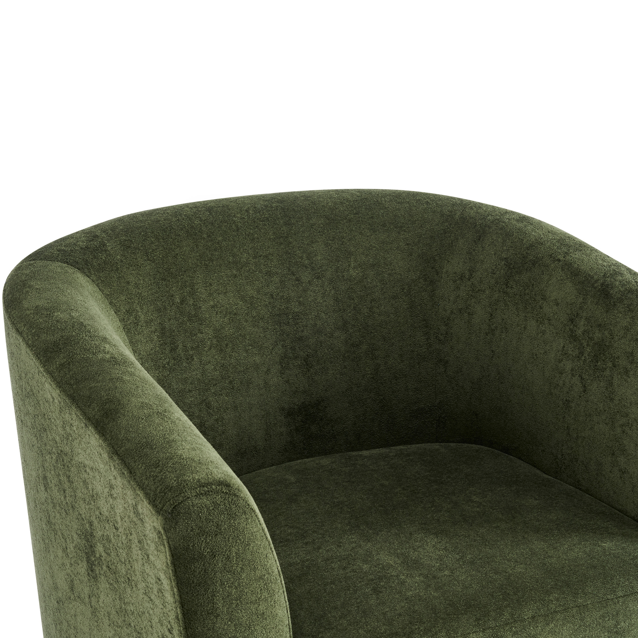 Christopher Knight Home 360° Swivel Barrel Chair with Velvet Upholstery and Wooden Base, Olive Green