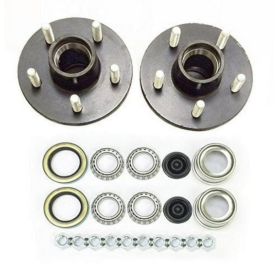Set of 2 Trailer Idler Hub Kits 5 on 4.5 for 2000 lbs Axle 1-1/16" Bearings - 22016K