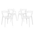 thumbnail image 1 of Modway Chaises de Salle à Manger en Plastique PP Style Moderne 18 Pouces, Ensemble de 4, Blanc, 1 of 4
