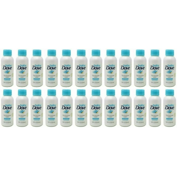 Baby Dove Tip to Toe Body Wash and Shampoo Rich Moisture, Travel Size 1.8 oz Sample BULK-24 Pack