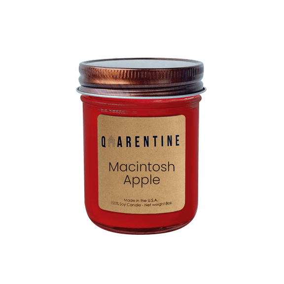 Natural Organic Macintosh Apple Soy Wax Candle, Crisp & Juicy Fruity Scent, Aromatherapy & Massage Oil - Quarentine Essentials by Carla Miles