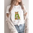 thumbnail image 1 of Ropa de vacaciones para mujer, camiseta con estampado de letras dulces de los años 90, camiseta estampada, camisetas de año nuevo, moda de feliz navidad 2025, 1 of 5