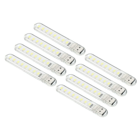 Uxcell 1.7W Mini USB LED Light 60006500K Slim Led Light Stick Clear White 8 Pack