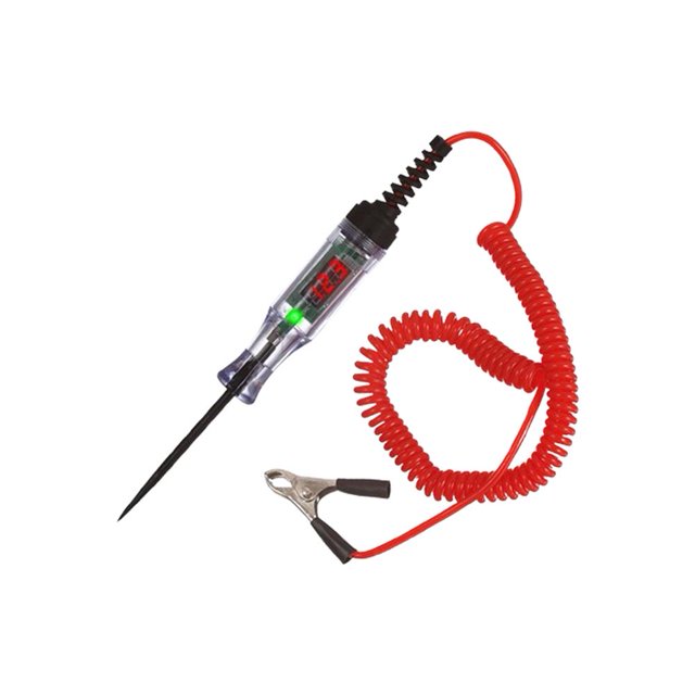 Automotive Digital Fuse Tester 6V/12V/24V Voltage Test Pen with LED Display & Piercing Probe, 1.2M Spring Cable Circuit Tester for Car, Truck, RV, Boat