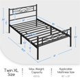 thumbnail image 5 of Topeakmart Metal Platform Bed with Cloud-inspired Design Headboard, Twin XL, Black, 5 of 7