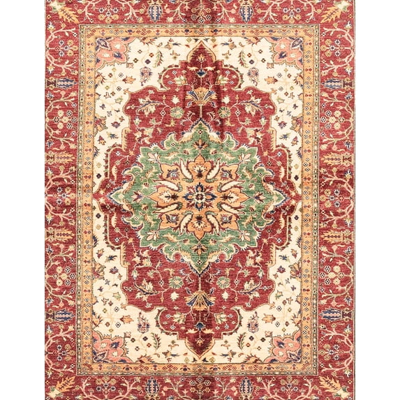 Ahgly Company Indoor Rectangle Abstract Red Persian Area Rugs, 3' x 5'