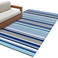 thumbnail image 2 of Area Rug for Living Room, Blue Green Striped Non-Slip Indoor Large Carpet for Bedroom/Dining Room, Colorful Abstract Vertical Lines Art Washable Low-Profile Rectangle Floor Runner Rugs - 4 x 6 Ft, 2 of 7