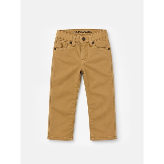 U.S. Polo Assn. Toddler Boys Stretch Twill Straight Fit Pant, Sizes 2T & 3T